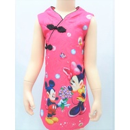 Little Girl Mickey Minnie CNY Qi Pao Color Fuchsia/Pink STOCKS