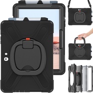 Heavy Duty Rugged Kids Case For Surface Go3 / Go2 / Surface Go,Shockproof Case With Rotating Hand Ring Kickstand Holder &amp; Shoulder Strap Compatible With Surface Go 3/Go 2/Go
