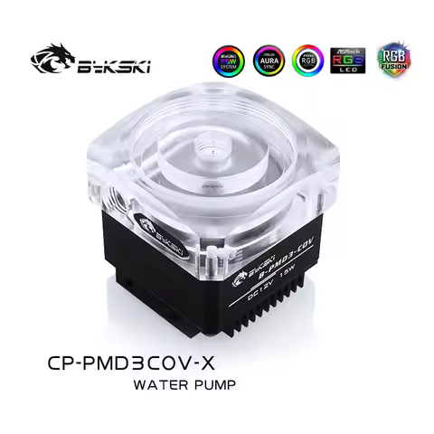 Bykski CP-PMD3COV-X DDC Pump - RGB/A-RGB PC Water Cooling Pump with High-Lift 6 Meters 600L/H Flow D