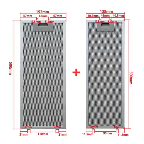2PCS Metal Range Hood Filter 500x192mm 500x138mm Five Layer Aluminum Grease Trap For TL2000 For Teka