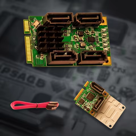 Mini PCI-E To SATA3.0 Riser Card M.2 PCI-E 2.0 Converter B+M Key Expansion Card 2/4 SATA 3.0 SSD Ada