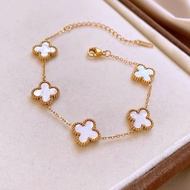 Four-leaf clover bracelet, stainless titanium four-leaf clover bracelet