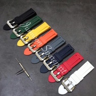 Panerai Watch Strap Black Silicone Rubber 24Mm 26Mm