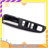 【W】Side Grab Handle Carbon Fiber Door Window Switch Control Panel Cover Trims Frame for Jetta MK5 Golf 5 2005-2009