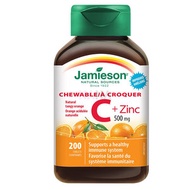 Jamieson - Jamieson - 維他命 C + 鋅 咀嚼片 (500 毫克) 香橙味 200 粒 [平行進口]