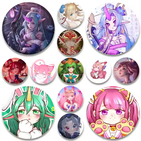 Game Anime Pins Game League of Legends LOL Arcane Cartoon Badge Tinplate Brooches Breastpin for Back