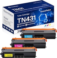 TN-431 TN431 3PK Cyan Magenta Yellow Toner Cartridge Compatible TN431 TN-431 Replacement for Brother