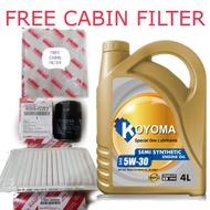 TOYOTA CAMRY 2.0 2.4 ACV40 ACV50 OIL FILTER + AIR FILTER + KOYOMA 5W30 SEMI SYNTHETIC ENGINE OIL fc