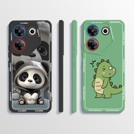 Casing Tecno Camon 20 Pro 5G Phone Case Cute Panda Dinosaur Liquid Silicone Protective Cover for Camon20 Pro 5G Soft Case