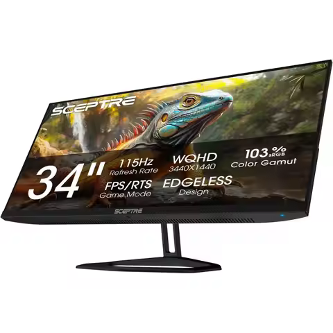 New! 34-inch Prime Monitor 3440 x 1440 up to 115Hz 103% sRGB DisplayPort HDMI Build-in Speakers, hin