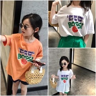 2026CT299 Pure Cotton Dropped Shoulder Children T Printed Style 90-170COD Korea 2026 Fashion