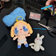 Crybaby blonde crybaby/ / Popmart crybaby keychain crybaby plush/ crybaby crochet/ crochet keychain