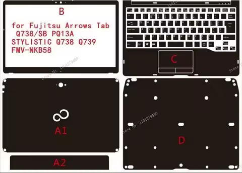 for Fujitsu Arrows Tab Q738/SB PQ13A STYLISTIC Q738 Q739 FMV-NKB58 Pre Cut Laptop Vinyl Decal Cover 