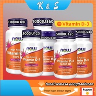 Now Foods, Vitamin D-3 1000 IU / 2000 IU / 5000 IU / 10000 IU / 50000 IU / 120 | 240 | 360 Softgels 