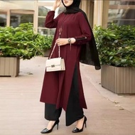 Giovanno Store Fashion Atasan Tunik Muslim Inara Polos Crinkle Ukuran MLXLXXL Jumbo Kekinian Long Tu