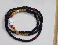 4mm天然降真香木珠 猛獁寶寶佛老蜜蠟設計多圈手串手持項鍊fs