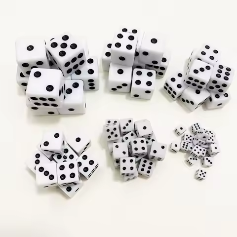 100Pcs Mini Small D6 White Dice 5mm 8mm 10mm 12mm 14mm 16mm With Square Angle Color Black Point Dice