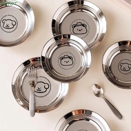 ANTOT Mini Plates, 304 Stainless Steel Reusable Round Plates,  14/16CM Shockproof Tableware Children