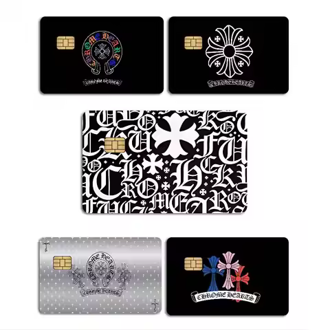 C-Chrome Fashion H-Hearts Luxury Cartoon Credit Card Skin Stickers For Bank Card Bus Metro Card Stic