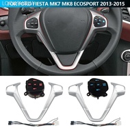 LOOKSHOW Car Steering Wheel Cover with Cruise Control Buttons & Wiring for Ford Fiesta MK7 MK8 Ecosp