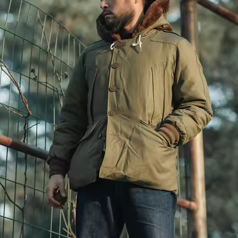 BRONSON B-9 Down Jacket Flight Jacket Men's Medium and Long Down Jacket B9 Thick Winter Clothing