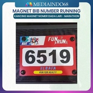 MAGNET BIB NUMBER/ BIB Race Marathon Magnet/ Magnetic Button BIB Number Running. (1 set of 4 pcs) Bi