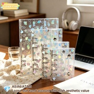 TOBE1 Loose-Leaf Notebook Shell, with Double Snap Closure Laser Heart Patterns Binder Cover, Multi-f