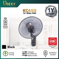 KDK Fan KDK KC4GR 16inch 3 Speed 3 Blades With Remote Control Wall Fan Kipas Dinding Hitam