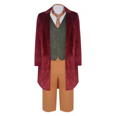 The Hobbit Bilbo Baggins Coat Shirt Top Vest Pants Cosplay Costume Halloween Masquerade Carnival Par