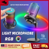 HOT🔥Mini RGB Steaming Microphone Noice Cancelling Professional USB Gaming Microphone Condenser Micro
