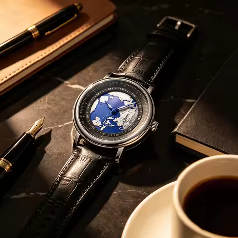 LIGE Man Wristwatches Blue Planet Creative Earth Fashion Quartz Man Watch Business Sport Watch for M