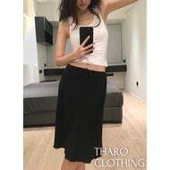 Women's Mid-length Skirt with Lace Bow - Tharo Clothing [MH26VAY36] Midi Skirt