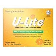 U-lite effervescent granules for gout and urinary tract infections 28 sachets orange flavour
