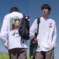 PUERTO Men's Premium Long Sleeve T-shirt Astroboy Classic Cartoon Oversized Men's Retro T-shirt Tops