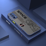 Yiเว็บเคสสำหรับ Realme GT 5G GT Neo Q3 Pro X7 Max GT Neo 2T GT Neo เคสแฟลชพร้อม Nasa Space Edge ด้านข้างซิลิโคนสี่เหลี่ยมมีน้ำค้างแข็งโปร่งใสเคสออกแบบอย่างนิ่มเคสคลุมทั้งหมดกล้องกันกระแทกเคสโทรศัพท์ใส่