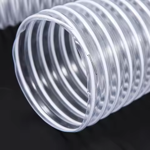 Transparent PVC Plastic Steel Wire Hose Industrial Dust Removal Suction Expansion Bellow Pipe,1-10 M
