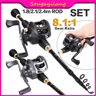 Sougayilang Portable Ultralight Telescopic Fishing Rod And Throwing Reel 7.2:1 Gear Ratio Casting Fi