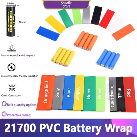 21700 PVC Heat Shrink Tube Pre-Cut Lipo Battery Wrap Protective Sleeve Casing Precut Insulated Film 