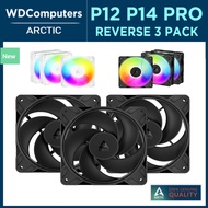 ARCTIC P12 PRO Reverse P14 PRO Reverse Value Pack of 3 ARGB Daisy Chain Computer Case Radiator Fans