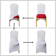 10 PCS Chair Cover Stretch Slipcovers White Polyester Dining Chair Decoration Covers For Wedding Party