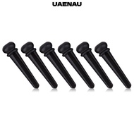 UAENAU ​6Pcs ​Ebony Bridge Pins, ​Ebony Abalone Shell​ ​Guitar Bridge Pin, Durable ​Replacement Part