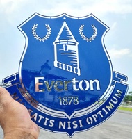 Everton โลโก้สโมสร เอฟเวอร์ตัน วัสดุเหล็กตัดเลเซอร์ ขาด 30 cm. ทำสี และ เคลือบเคฟล่า ใช้สีพ่นรถยนต์ ภายนอก2k ไม่เป็นสนิมทนแดดทนฝน ติดตั้งง่าย