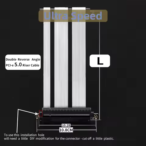Ultra PCIe 5.0 X16 Riser Cable [ RTX5090 RTX5080 RTX4090 ] Shielded Extreme High-Speed Vertical Moun