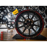 ZE40 17x8.0JJ 5x113 Black/Red（567）