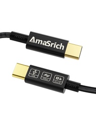 Amasrich Thunderbolt 4 Cable-USB4-5FT / 1.5M, 100W / 40Gbps, 8K displayport, Type C Compatible with