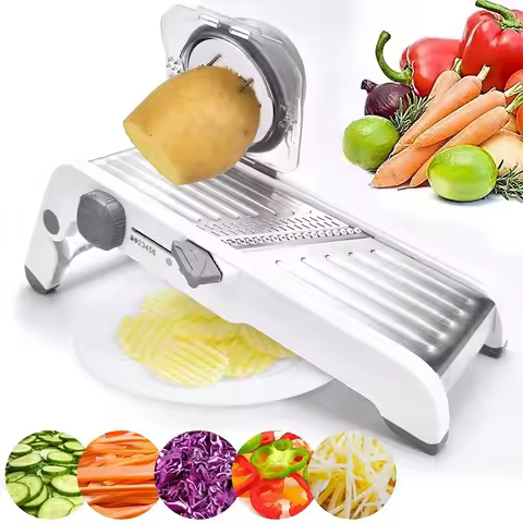 LMETJMA Ultra Sharp Mandoline Slicer Upgraded Vegetable Slicer Kitchen Adjustable Thickness Food Cut