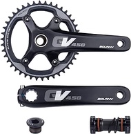 BOLANY 170mm Bike Cranksets Gravel 96BCD Hollow Integrated 42T Single Speed Chainring Crankset with Bottom Bracket Fit for Off Road Gravel Bike Compatible with 10/11Speed