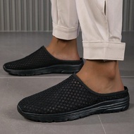 ฤดูร้อนใหม่แบน Slip-On รองเท้าแตะครึ่งสำหรับผู้หญิง PLUS ขนาดรองเท้ากีฬาไม่มีส้น