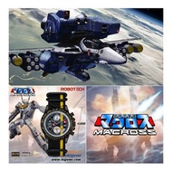 (罕有) VF-1S 福卡 黑色錶面 王牌 隊長 Roy Focker 女武神 韋基利 Valkyrie 超時空要塞 Macross 40週年限量紀念版 可換錶帶 手錶 —— 【物料】：計時石英機芯、
