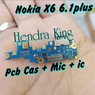 PCB BOARD CHARGER NOKIA X6 6.1 PLUS WITH IC - NOKIA 6.1+ CHARGER BOARD NOKIA 6.1+ FLEXIBLE CHARGER B